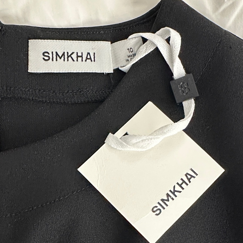 Jonathan Simkhai Black Long Sleeve Dress with Button Detail